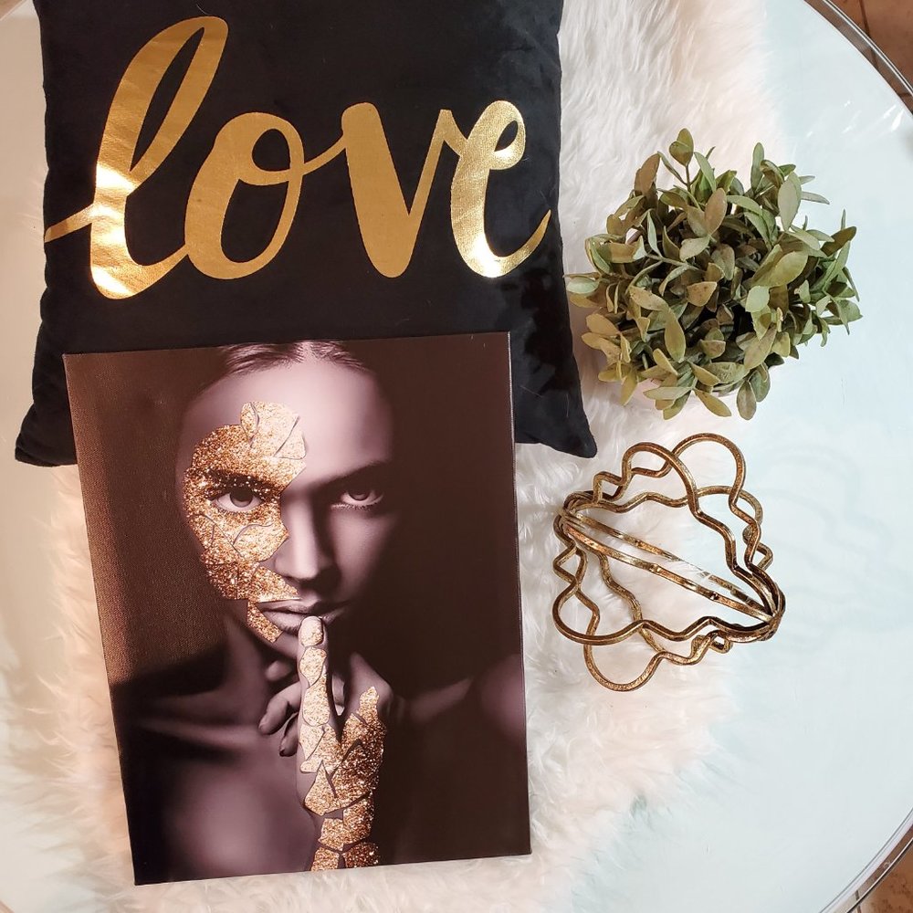 New Black and Gold Wall Art on Canvas 12x16